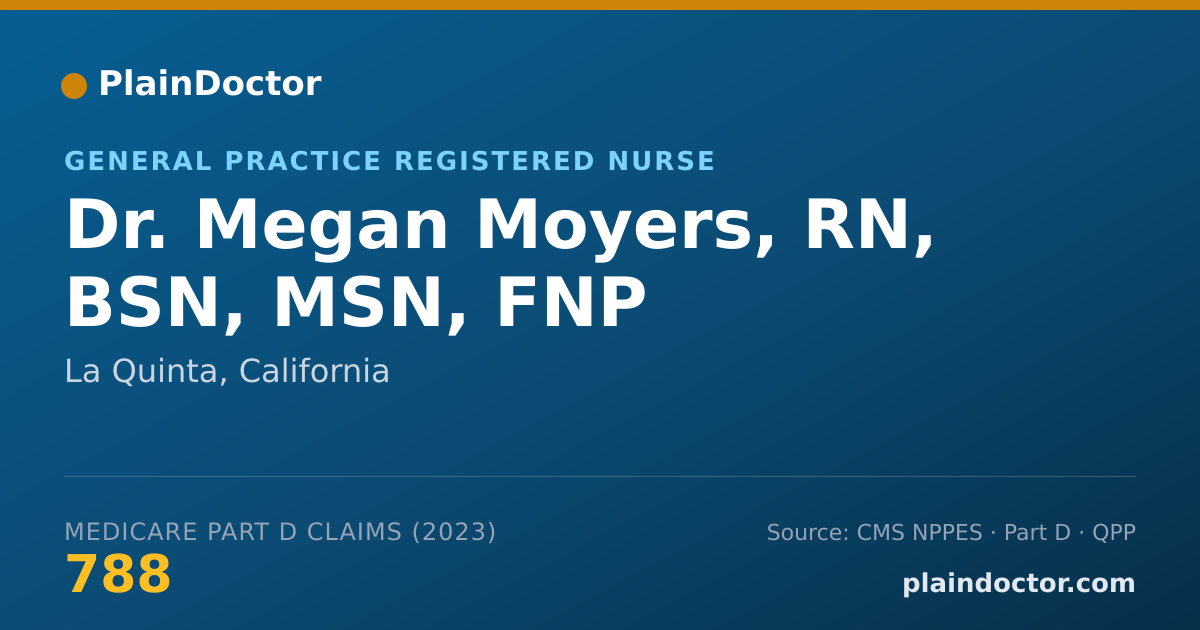 Shareable card for Megan Moyers, RN, BSN, MSN, FNP - General Practice Registered Nurse, La Quinta, CA