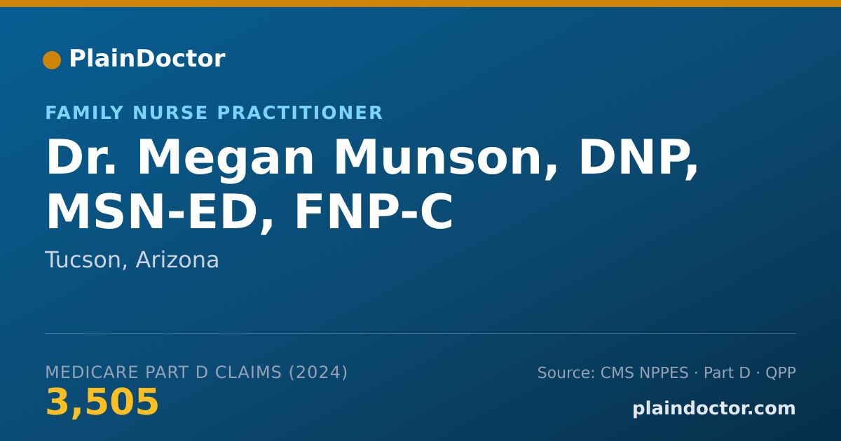 Shareable card for Megan Munson, DNP, MSN-ED, FNP-C - Family Nurse Practitioner, Tucson, AZ