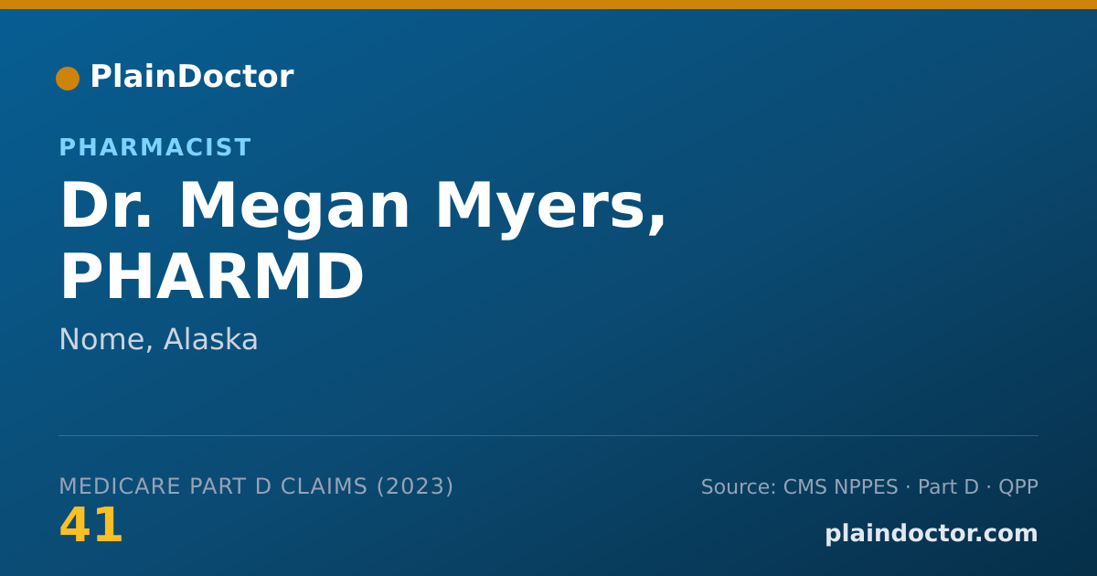 Shareable card for Megan Myers, PHARMD - Pharmacist, Nome, AK