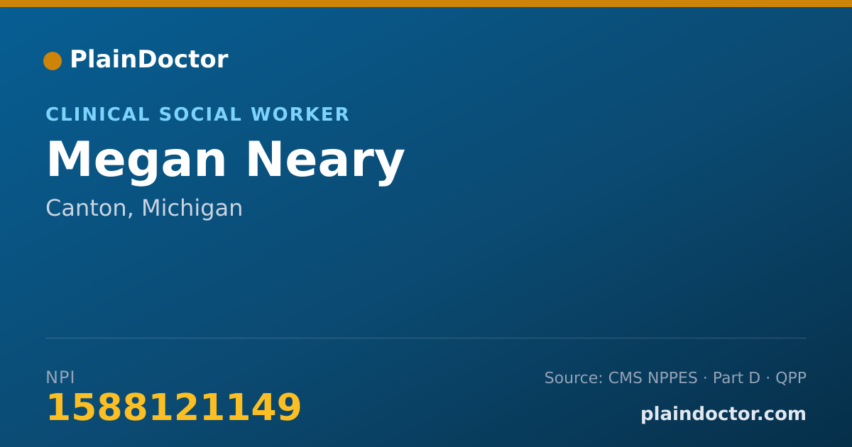 Shareable card for Megan Neary - Clinical Social Worker, Canton, MI