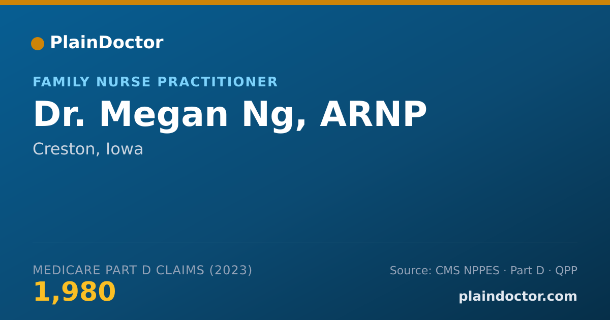 Shareable card for Megan Ng, ARNP - Family Nurse Practitioner, Creston, IA
