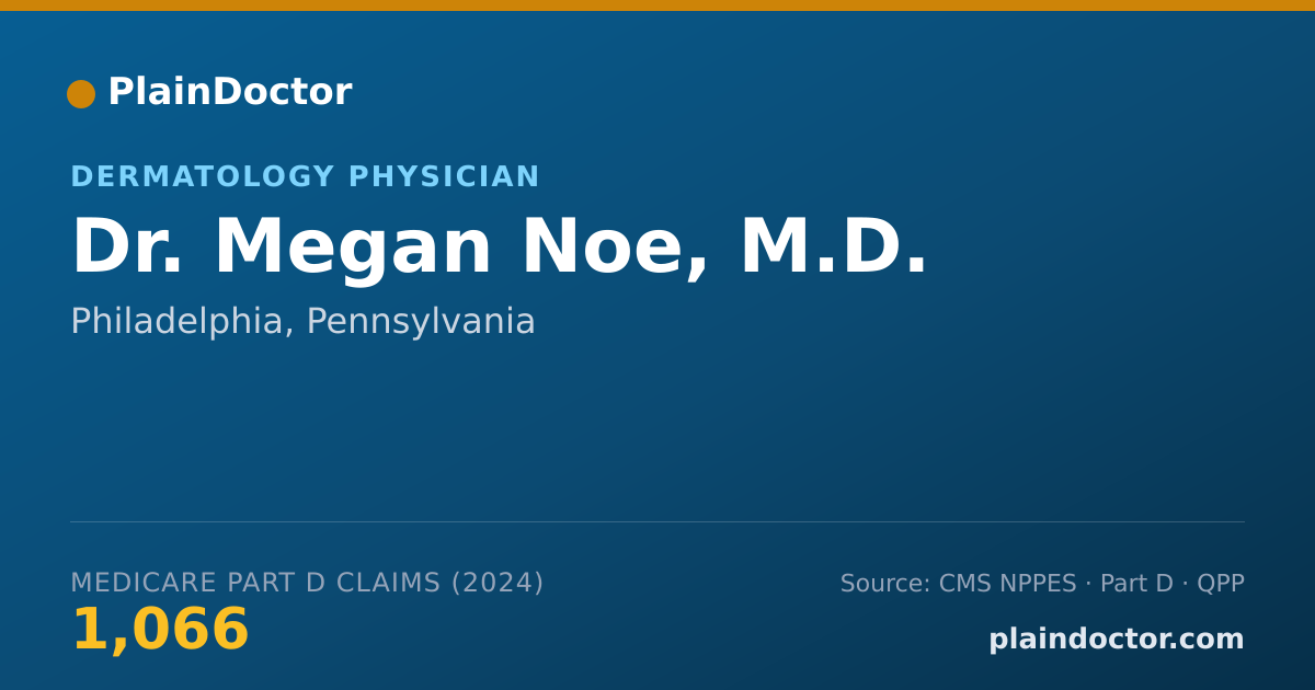 Shareable card for Megan Noe, M.D. - Dermatology Physician, Philadelphia, PA
