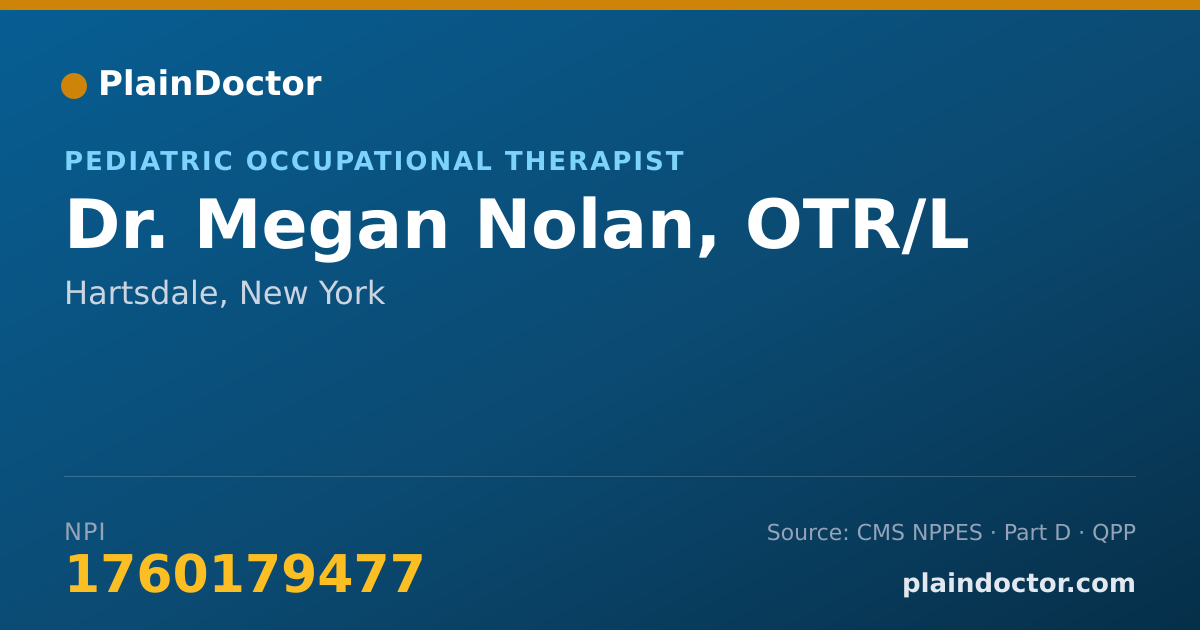 Shareable card for Megan Nolan, OTR/L - Pediatric Occupational Therapist, Hartsdale, NY