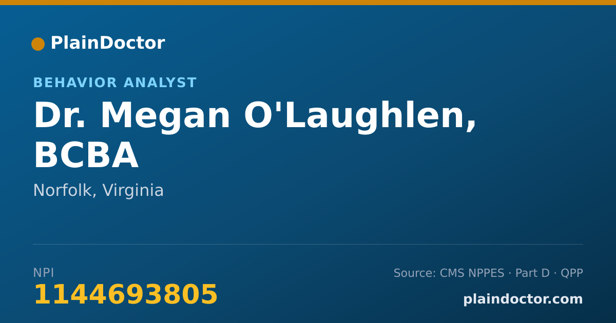 Shareable card for Megan O'Laughlen, BCBA - Behavior Analyst, Norfolk, VA