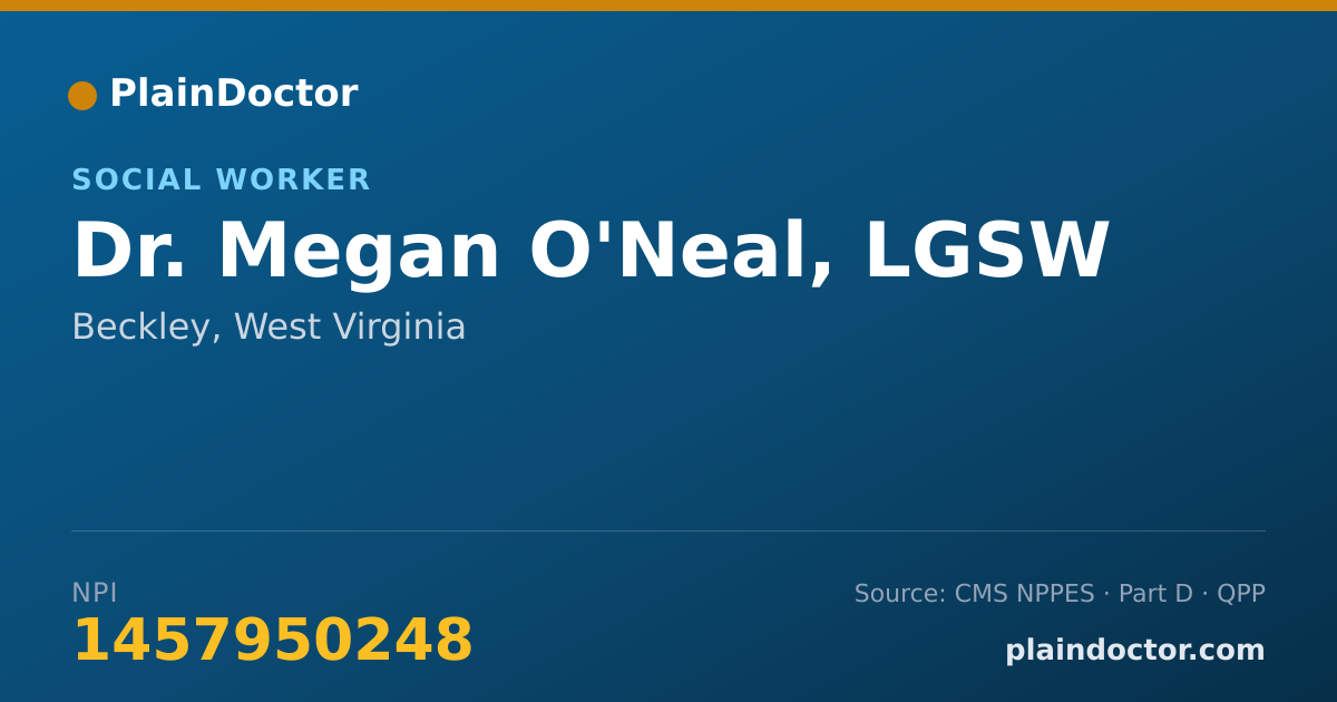 Shareable card for Megan O'Neal, LGSW - Social Worker, Beckley, WV