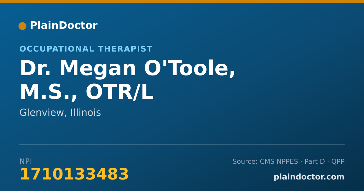 Shareable card for Megan O'Toole, M.S., OTR/L - Occupational Therapist, Glenview, IL