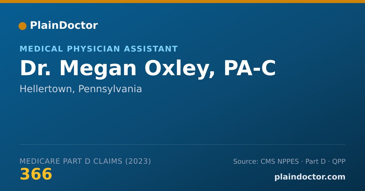 Shareable card for Megan Oxley, PA-C - Medical Physician Assistant, Hellertown, PA