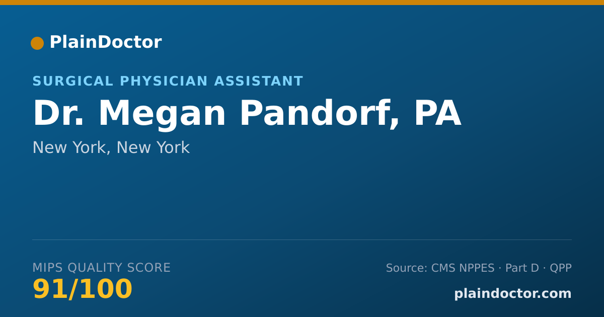 Shareable card for Megan Pandorf, PA - Surgical Physician Assistant, New York, NY