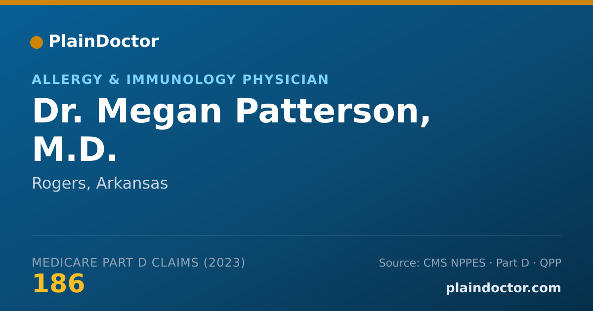 Shareable card for Megan Patterson, M.D. - Allergy & Immunology Physician, Rogers, AR