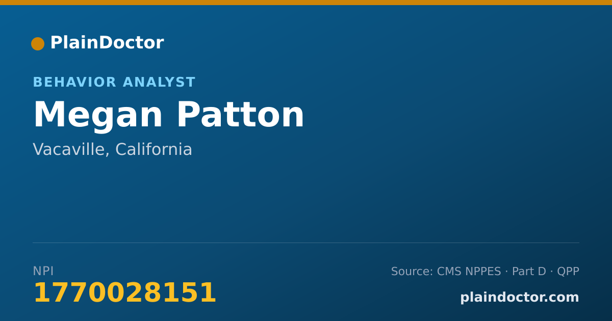 Shareable card for Megan Patton - Behavior Analyst, Vacaville, CA