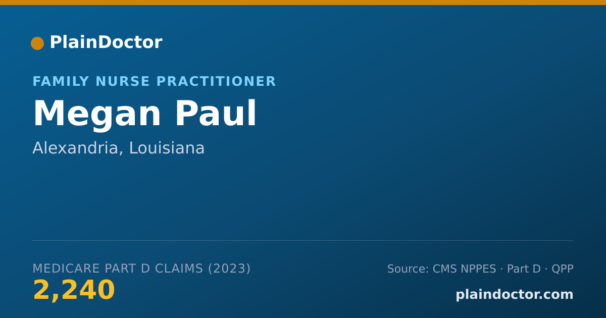 Shareable card for Megan Paul - Family Nurse Practitioner, Alexandria, LA