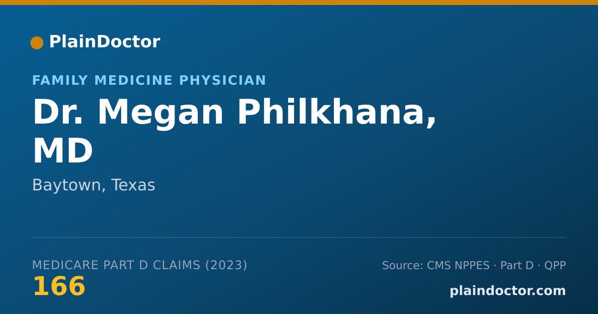 Shareable card for Megan Philkhana, MD - Family Medicine Physician, Baytown, TX