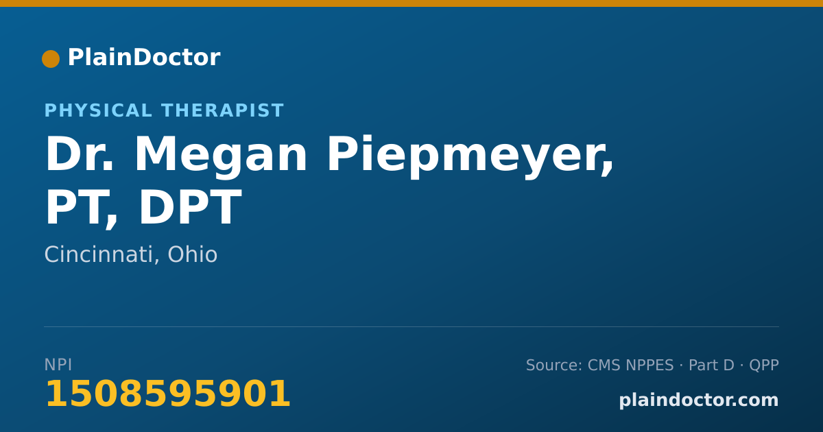 Shareable card for Megan Piepmeyer, PT, DPT - Physical Therapist, Cincinnati, OH