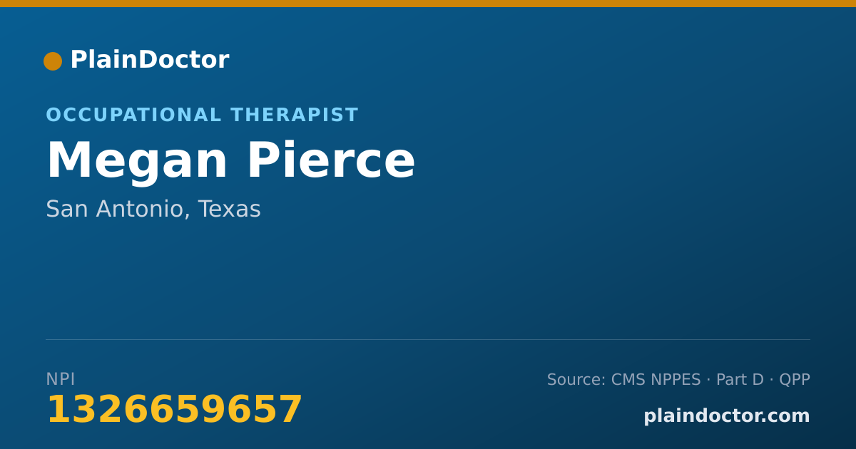 Shareable card for Megan Pierce - Occupational Therapist, San Antonio, TX