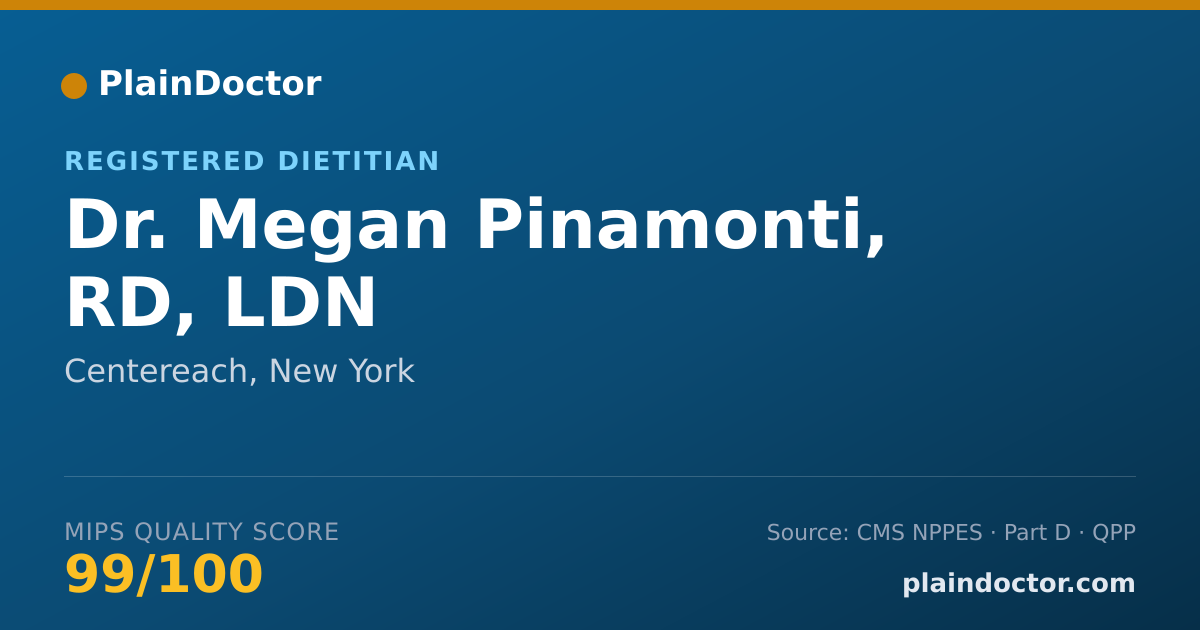 Shareable card for Megan Pinamonti, RD, LDN - Registered Dietitian, Centereach, NY