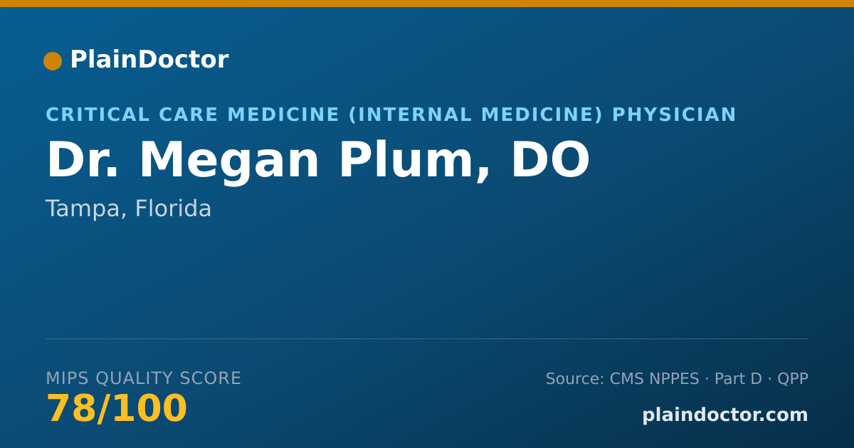 Shareable card for Megan Plum, DO - General Practice Physician, Tampa, FL