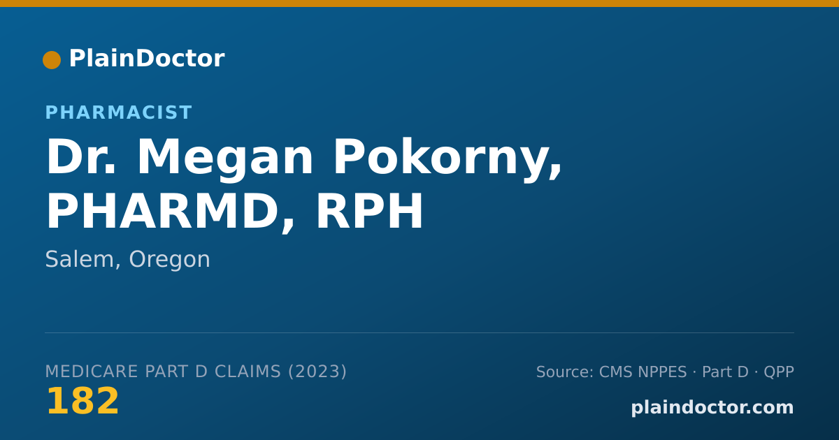 Shareable card for Megan Pokorny, PHARMD, RPH - Pharmacist, Salem, OR
