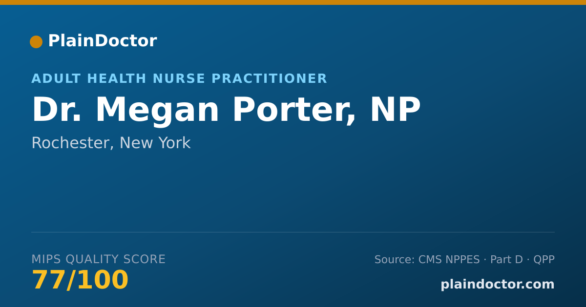 Shareable card for Megan Porter, NP - Adult Health Nurse Practitioner, Rochester, NY