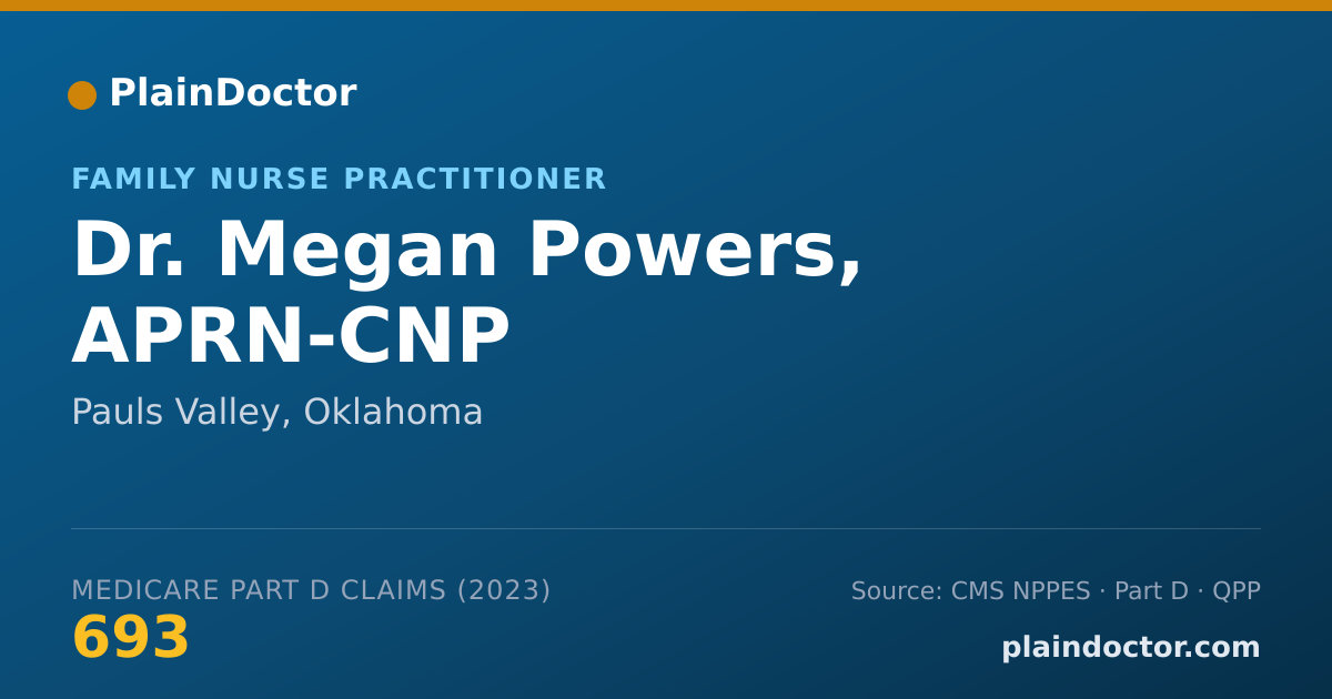 Shareable card for Megan Powers, APRN-CNP - Family Nurse Practitioner, Pauls Valley, OK