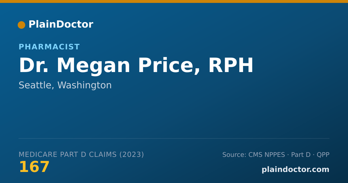 Shareable card for Megan Price, RPH - Pharmacist, Seattle, WA