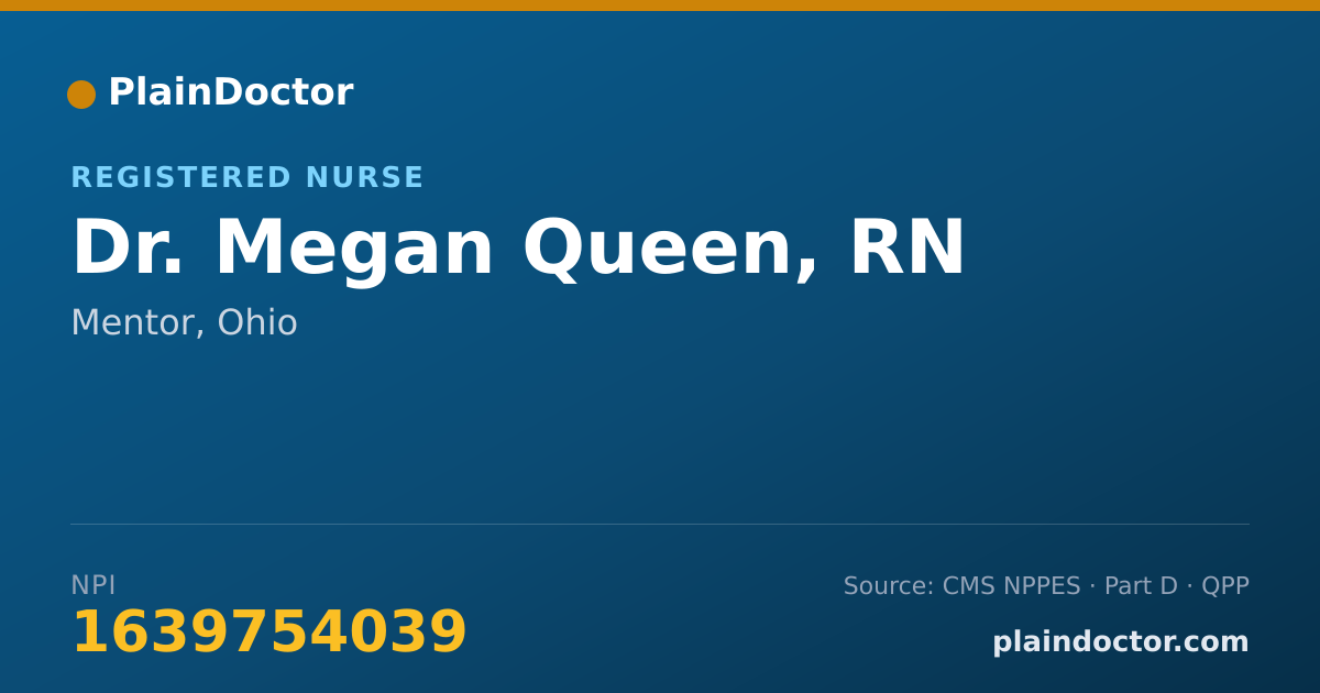 Shareable card for Megan Queen, RN - Registered Nurse, Mentor, OH