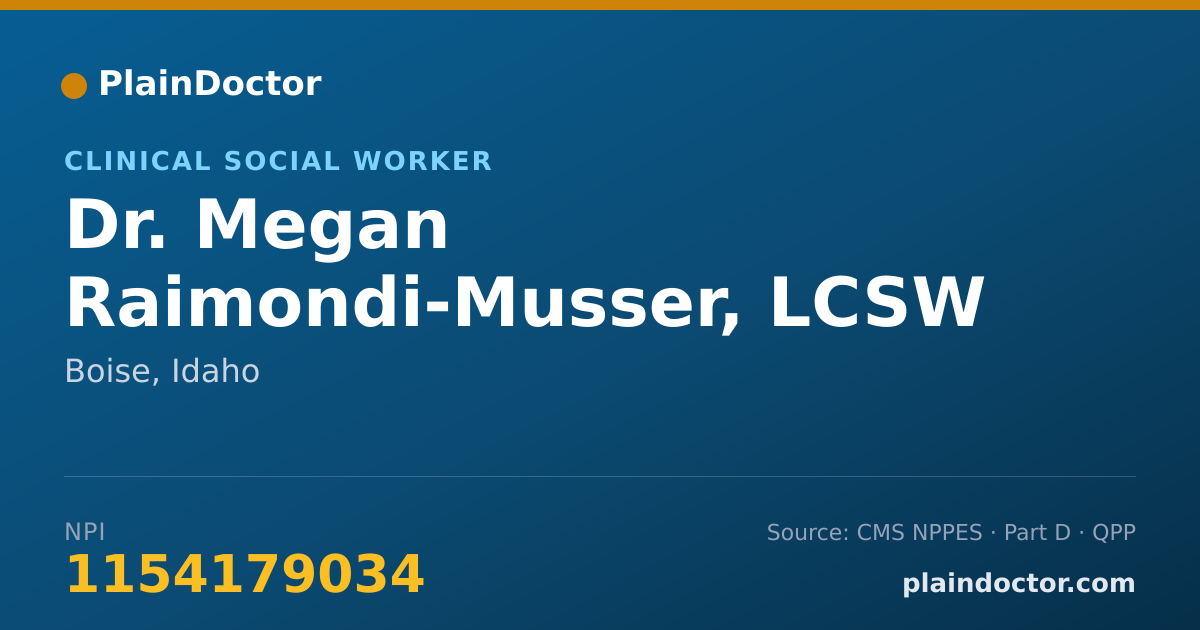 Shareable card for Megan Raimondi-Musser, LCSW - Clinical Social Worker, Boise, ID