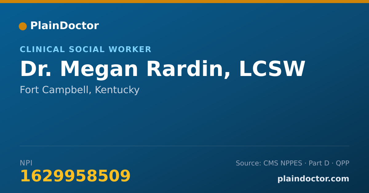 Shareable card for Megan Rardin, LCSW - Clinical Social Worker, Fort Campbell, KY