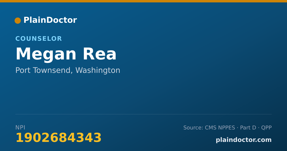 Shareable card for Megan Rea - Counselor, Port Townsend, WA
