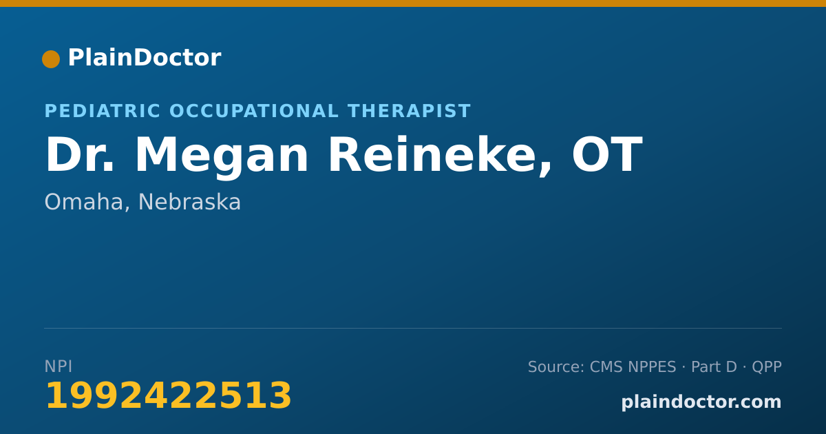 Shareable card for Megan Reineke, OT - Pediatric Occupational Therapist, Omaha, NE