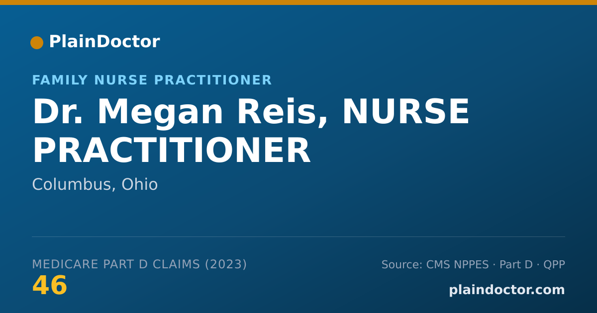 Shareable card for Megan Reis, NURSE PRACTITIONER - Family Nurse Practitioner, Columbus, OH