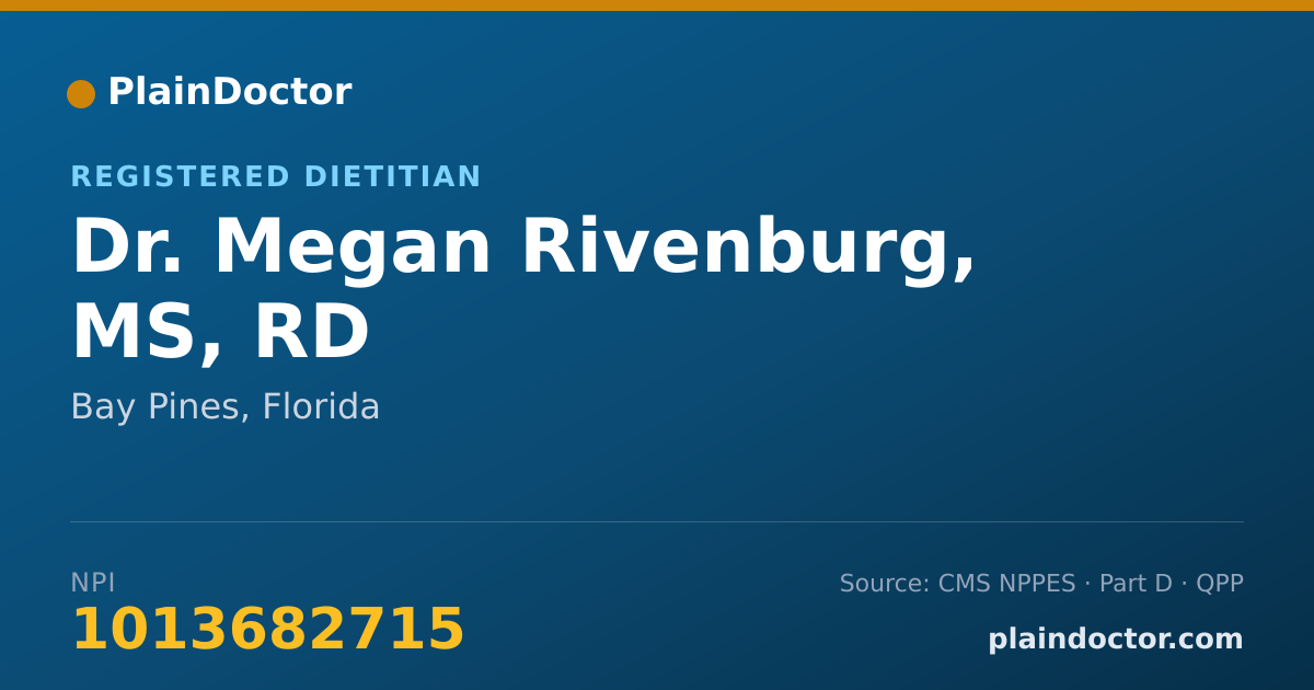 Shareable card for Megan Rivenburg, MS, RD - Registered Dietitian, Bay Pines, FL
