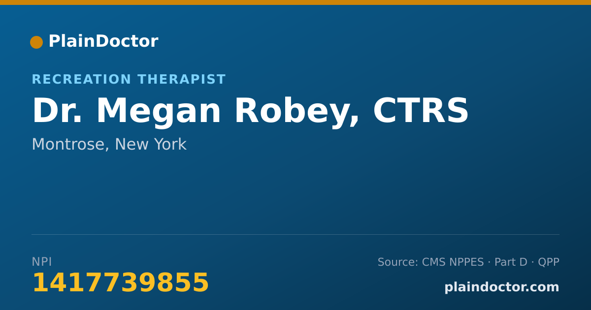 Shareable card for Megan Robey, CTRS - Recreation Therapist, Montrose, NY