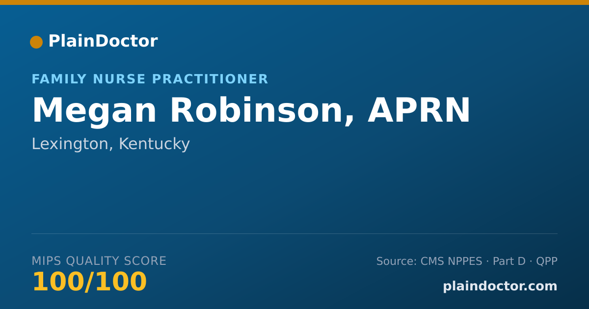 Shareable card for Megan Robinson, APRN - Family Nurse Practitioner, Lexington, KY
