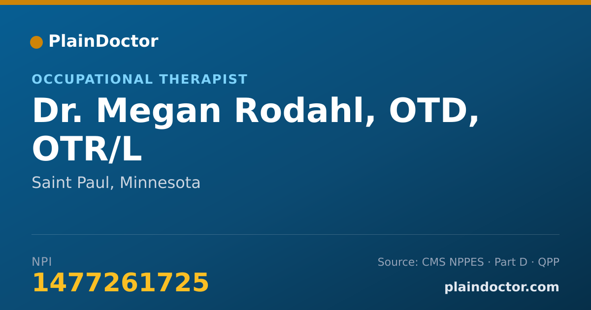 Shareable card for Megan Rodahl, OTD, OTR/L - Occupational Therapist, Saint Paul, MN