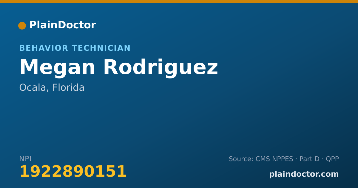 Shareable card for Megan Rodriguez - Behavior Technician, Ocala, FL