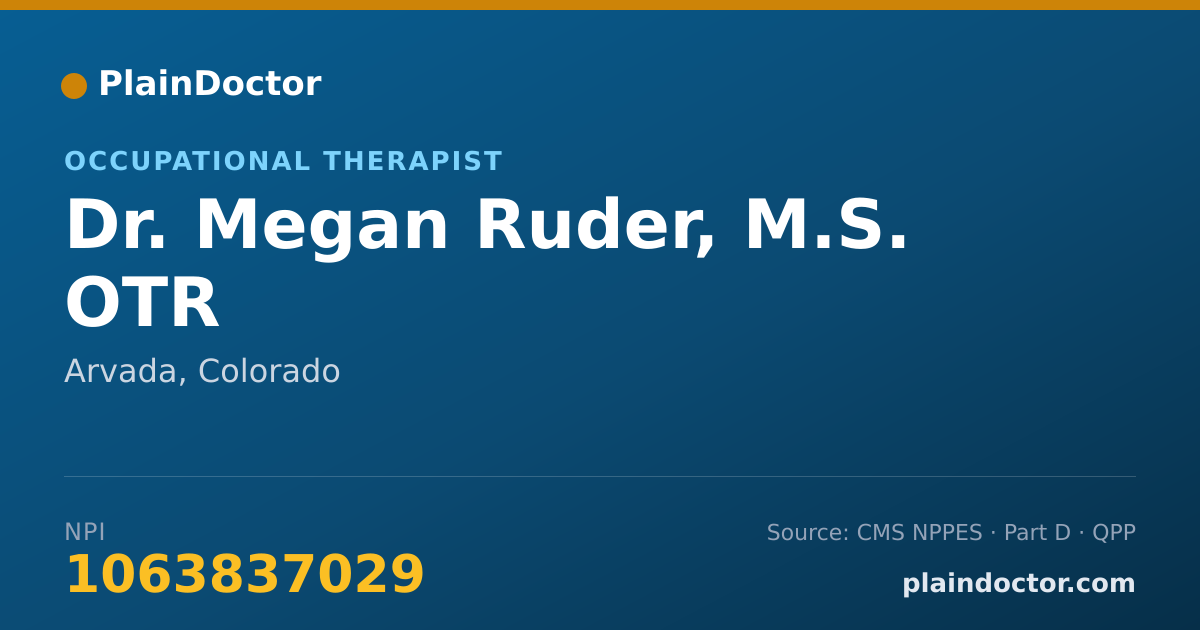 Shareable card for Megan Ruder, M.S. OTR - Occupational Therapist, Arvada, CO