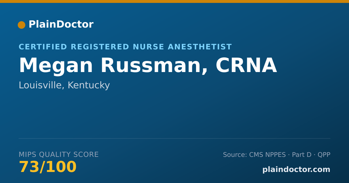 Shareable card for Megan Russman, CRNA - Certified Registered Nurse Anesthetist, Louisville, KY