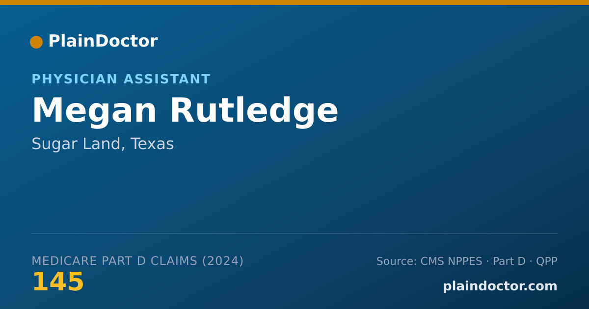 Shareable card for Megan Rutledge - Physician Assistant, Sugar Land, TX