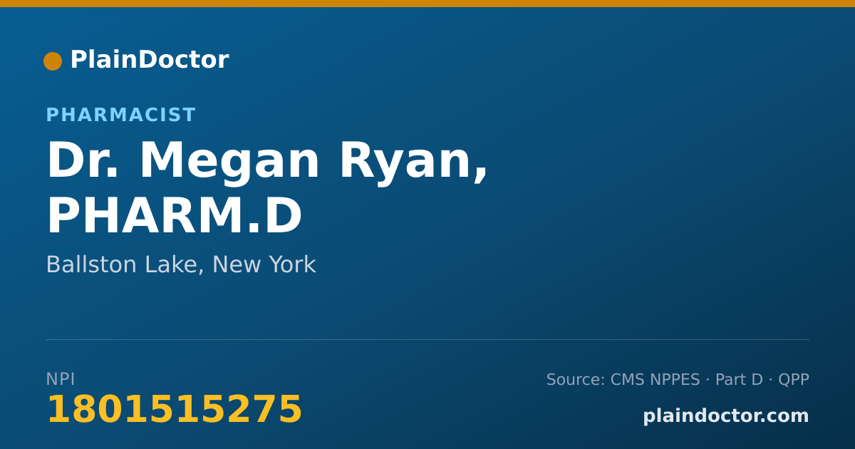 Shareable card for Megan Ryan, PHARM.D - Pharmacist, Ballston Lake, NY