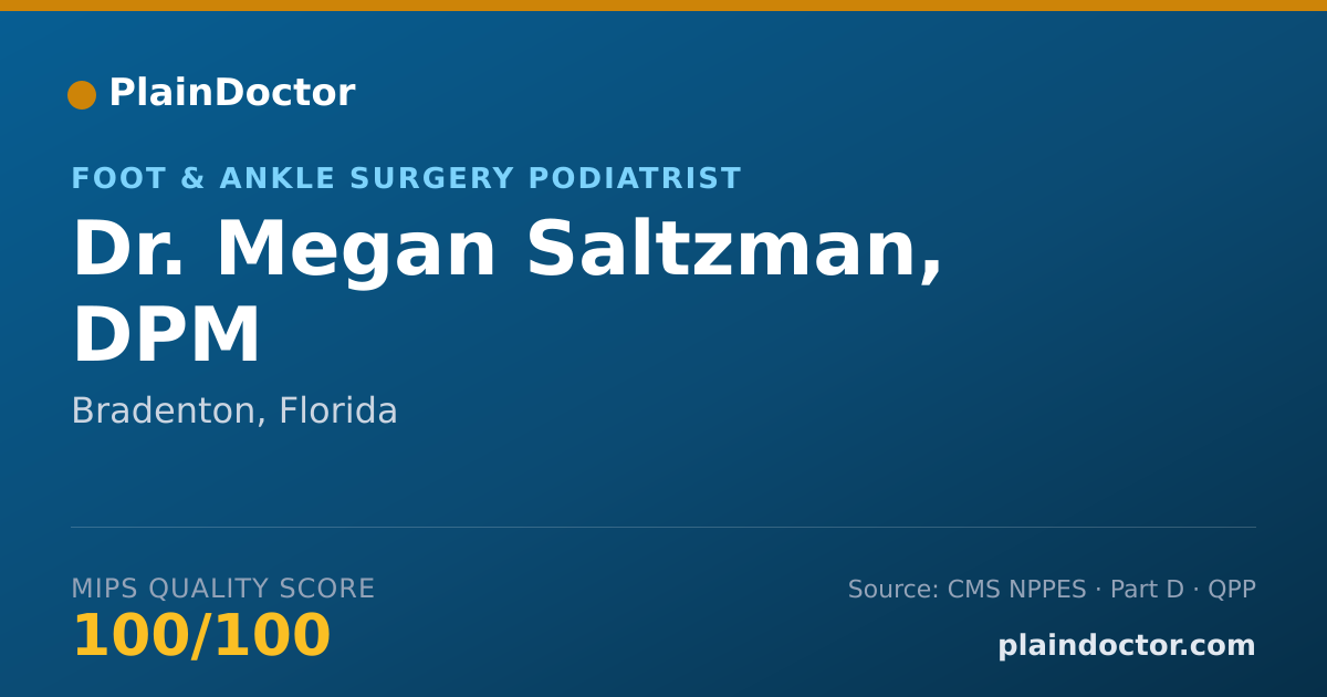 Shareable card for Megan Saltzman, DPM - Foot & Ankle Surgery Podiatrist, Bradenton, FL