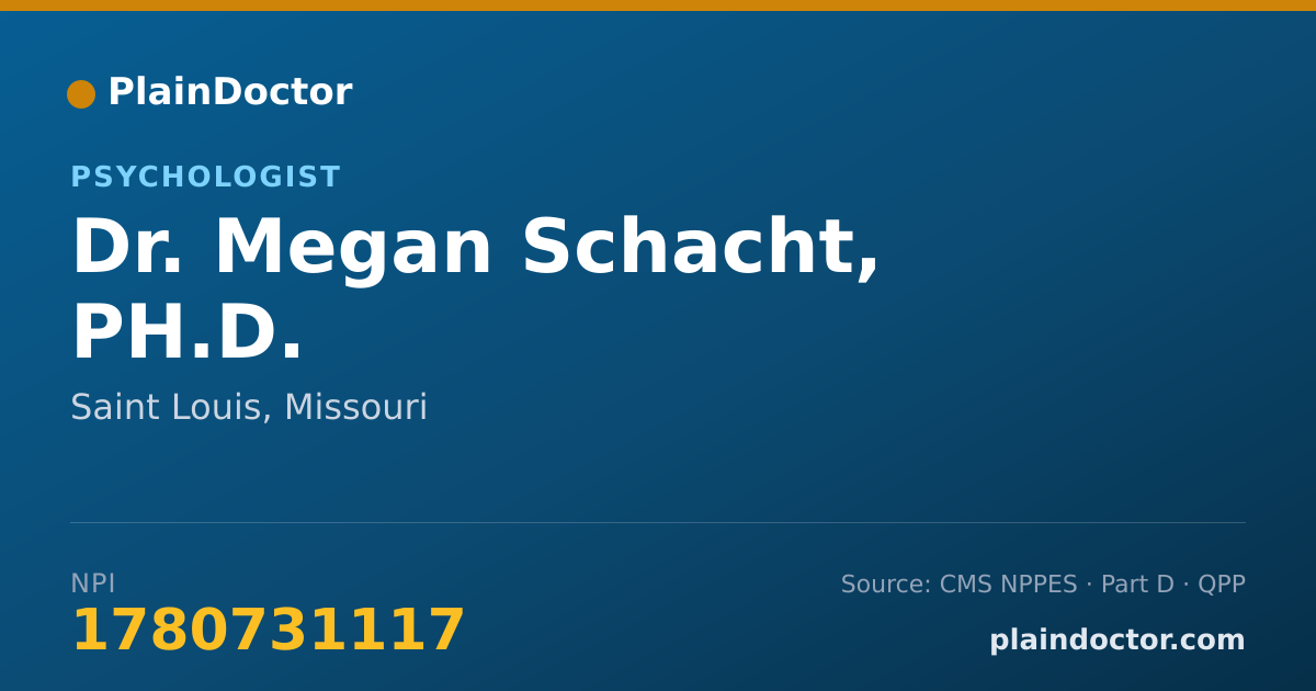 Shareable card for Megan Schacht, PH.D. - Psychologist, Saint Louis, MO
