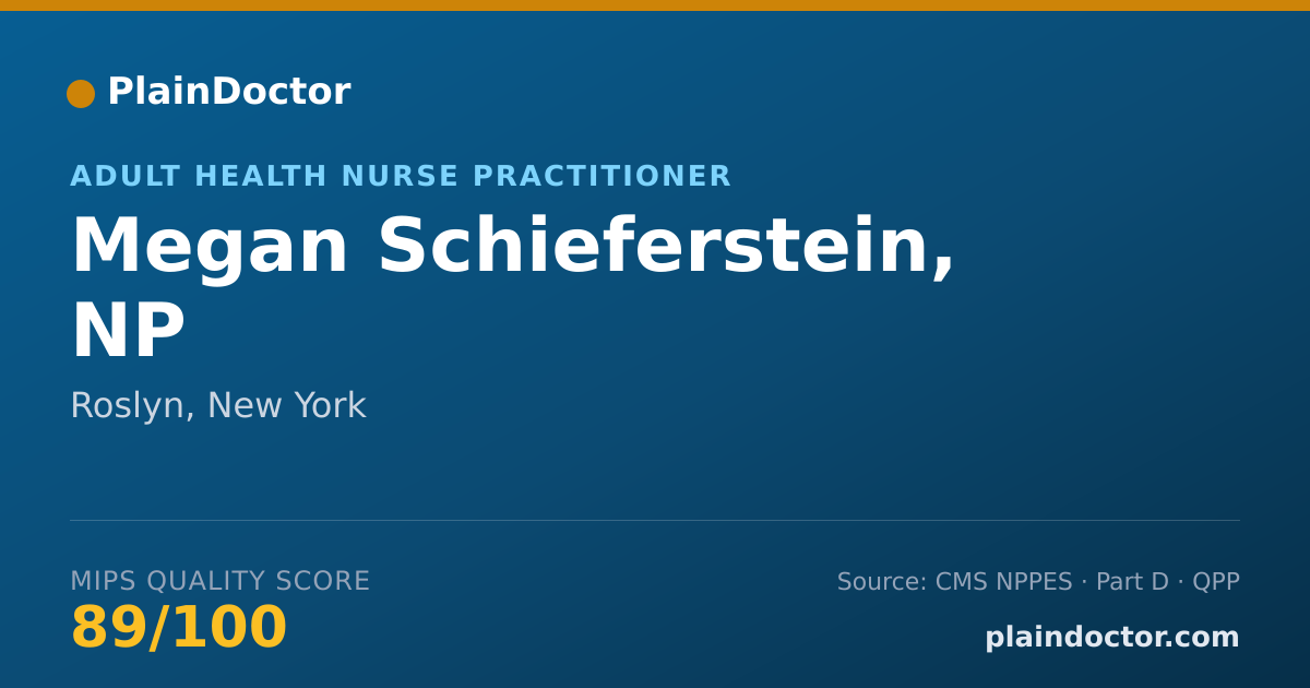 Shareable card for Megan Schieferstein, NP - Adult Health Nurse Practitioner, Roslyn, NY