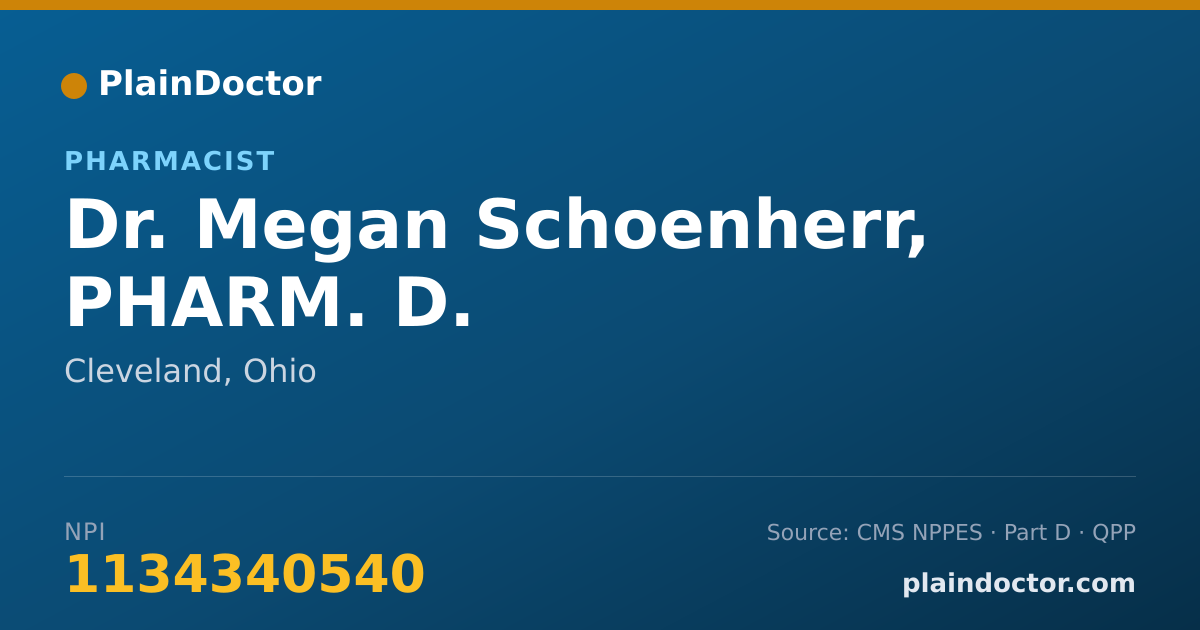 Shareable card for Megan Schoenherr, PHARM. D. - Pharmacist, Cleveland, OH