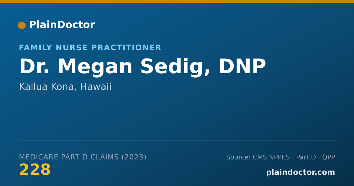 Shareable card for Megan Sedig, DNP - Family Nurse Practitioner, Kailua Kona, HI