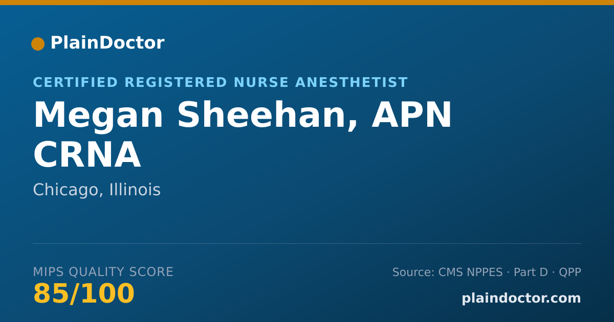 Shareable card for Megan Sheehan, APN CRNA - Certified Registered Nurse Anesthetist, Chicago, IL