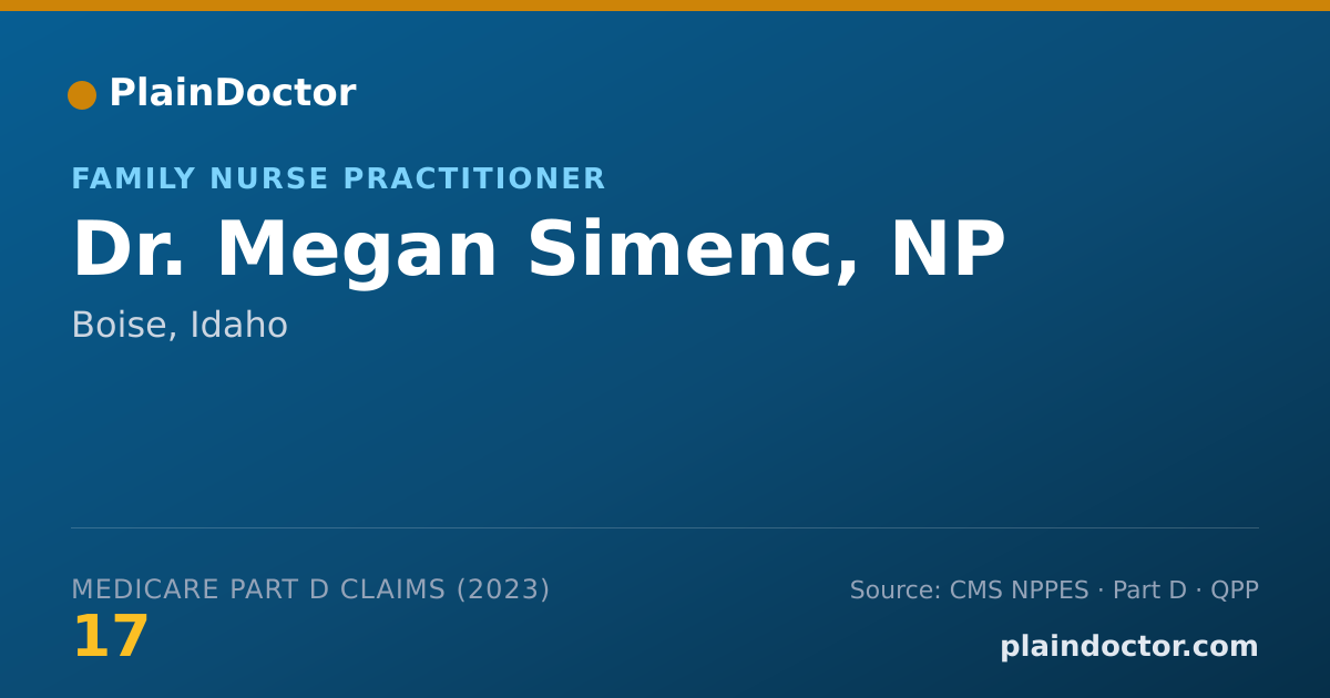 Shareable card for Megan Simenc, NP - Family Nurse Practitioner, Boise, ID