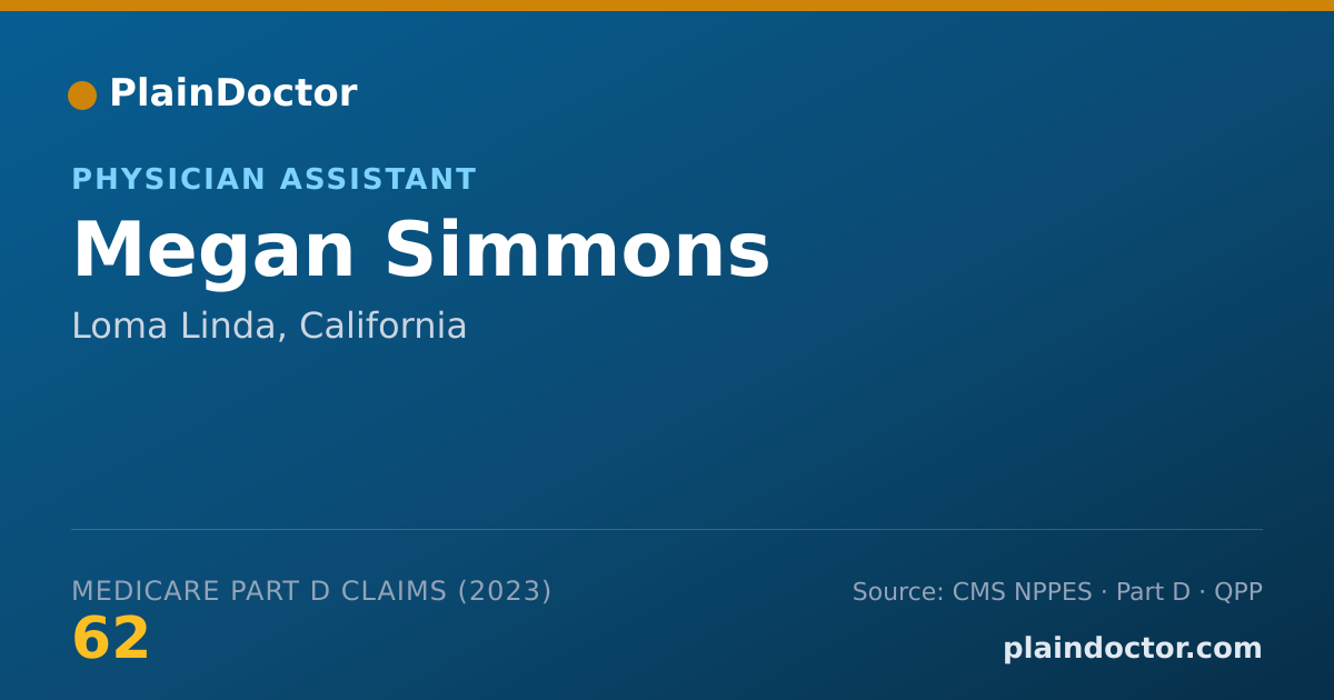 Shareable card for Megan Simmons - Physician Assistant, Loma Linda, CA