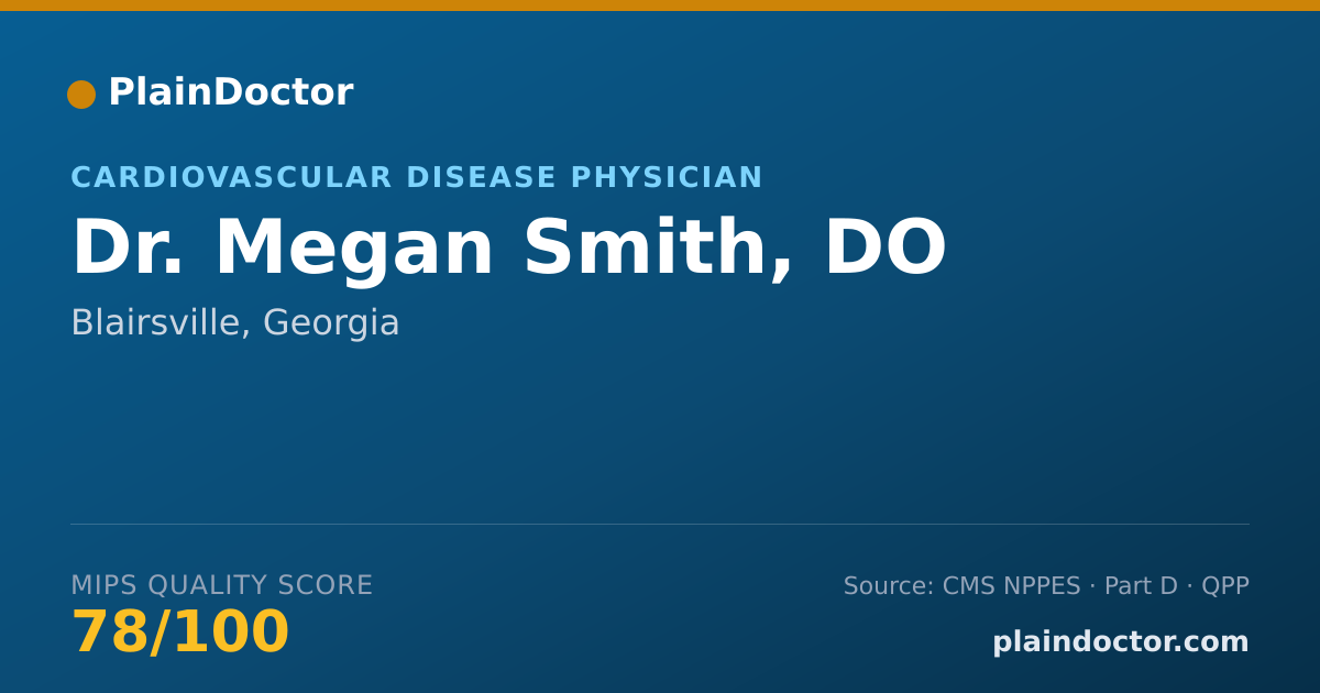 Shareable card for Megan Smith, DO - Cardiovascular Disease Physician, Blairsville, GA