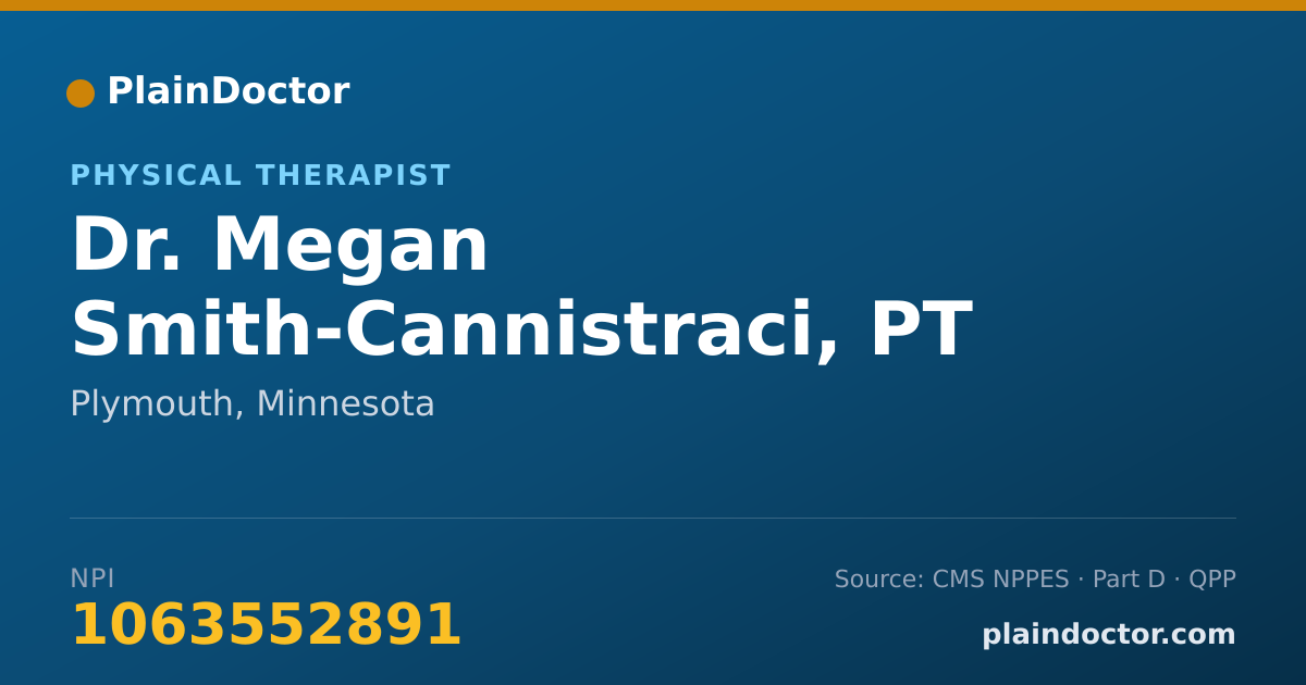 Shareable card for Megan Smith-Cannistraci, PT - Physical Therapist, Plymouth, MN