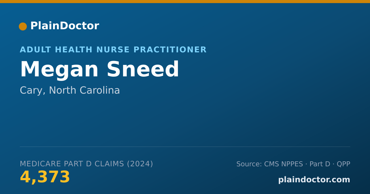 Shareable card for Megan Sneed - Adult Health Nurse Practitioner, Cary, NC